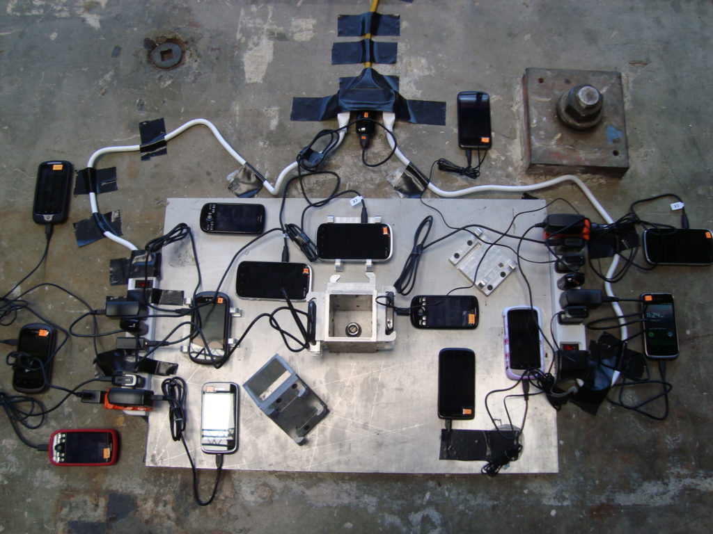 Phones equipped to recognize earthquakes via an app called MyShake, at the Berkeley Seismological Laboratory, in Berkeley, Cali. (MyShake)