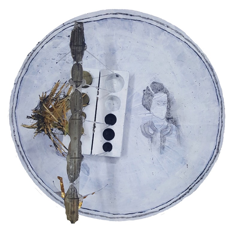 Ронит Агасси. Белый диск. Фрагмент. Выставка "Новый жилец в "Бейт-Тихо".