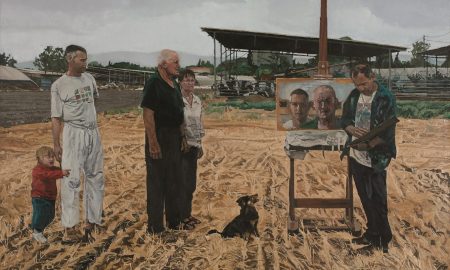 Заглавное фото: Elie Shamir. Self-Portrait Painting Three Generations, 2006 Oil on canvas, 70x100 cm. Koby Rogovin Collection  (photo: Avraham Hay).