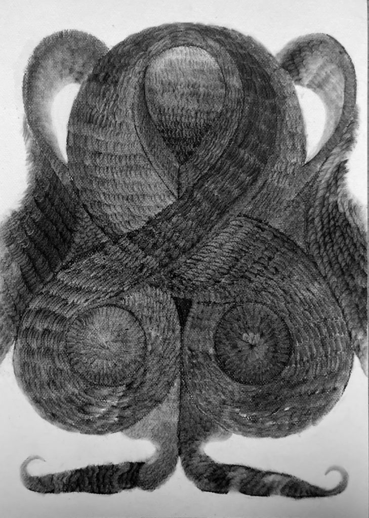 עונת עקרב, טריסקליון, פחם על נייר. צילום- יקירה אמנט