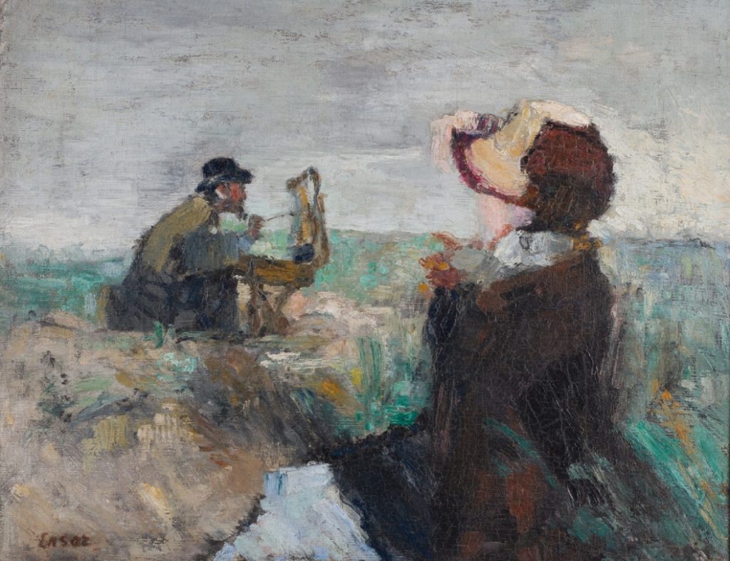 James EnsorIn the Dunes (the Painter and His Model), 1883 Collection of the Tel Aviv Museum of Art Bequest of Maurice Lewin, Antwerp, 1934 Photo: Keren Goldsmith, Tel Aviv Museum of Art