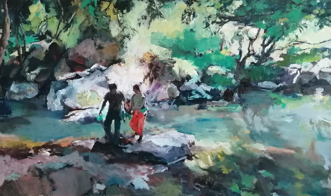 חנה דוכן, Chinese Mood II, צבעי שמן על בד, 2025. קרדיט באדיבות האמנית (1)