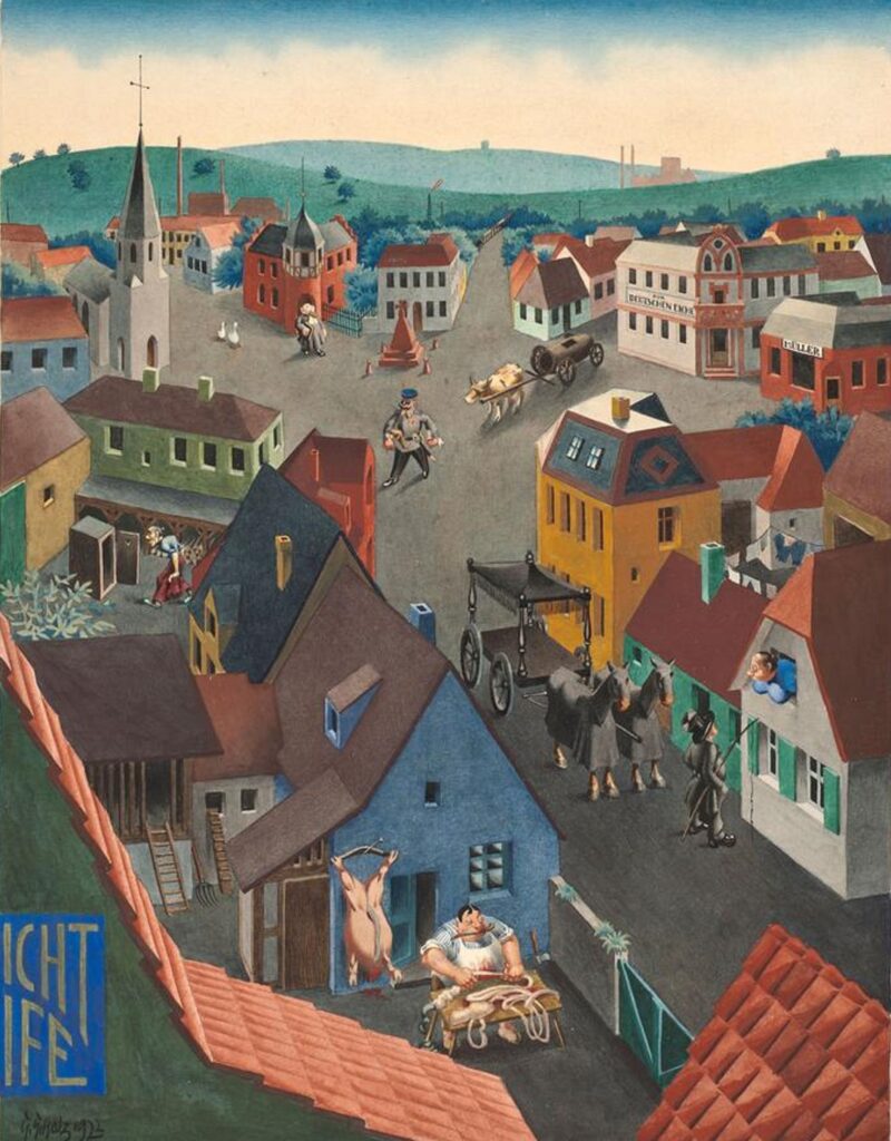 גיאורג שולץ, יום בעיירה גרמנית, 1922 צילום פרידהלם הופמן