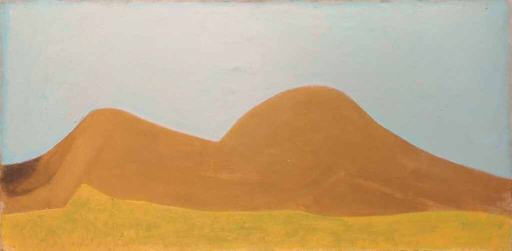 מתוך התערוכה 'האופק הצפוני' במוזיאון חיפה לאמנות - אורי ריזמן, אישה-הר, שנות ה-60. צילום אברהם חי